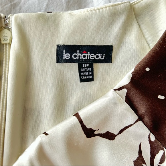 Le Château Floral Knee-length Satin Cocktail Dress - Picture 6 of 6